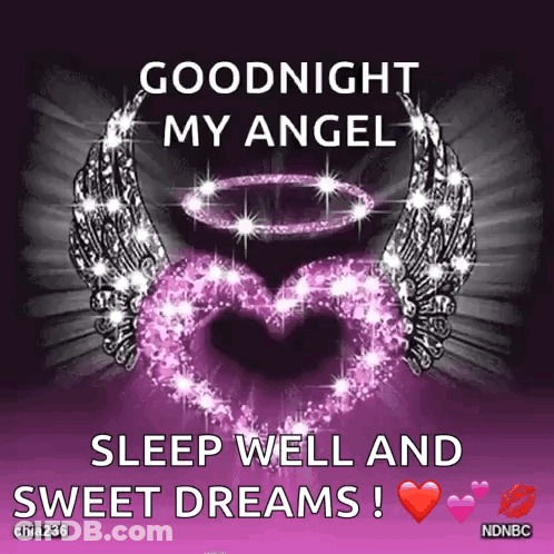 Goodnight My Angel Heart Wings GIF