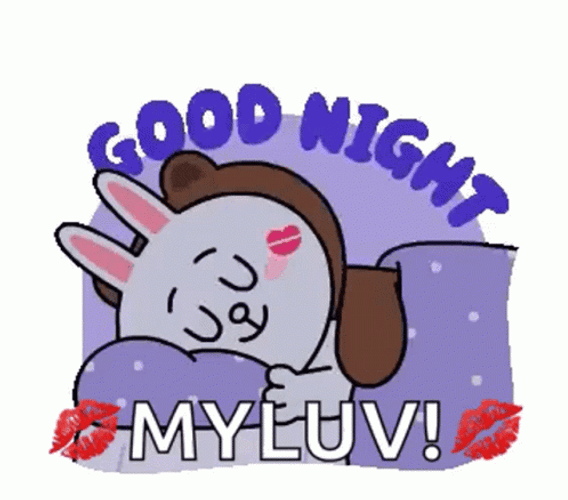 Goodnight My Love Bear Kissing Cheeks GIF