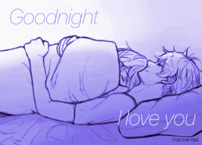 Goodnight My Love I Love You Bed Cuddling GIF