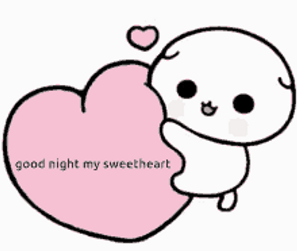 Goodnight My Sweetheart Cute Bunnies Kiss GIF