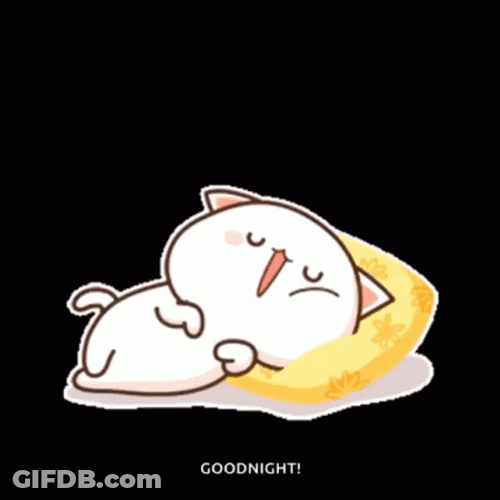 Goodnight Sleep Cute Goma In A Yellow Pillow GIF