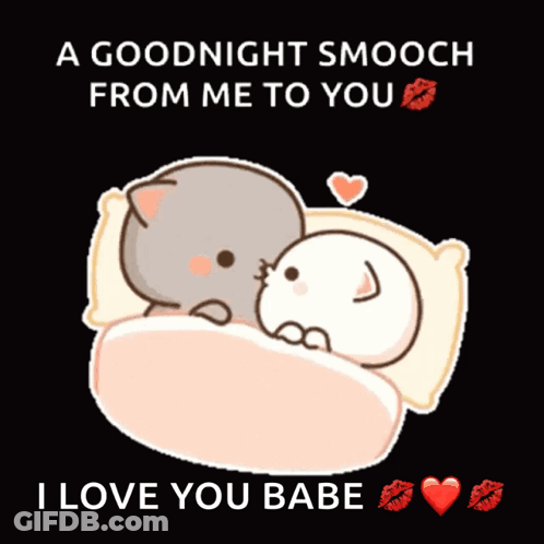 Goodnight Smooch I Love You Babe GIF