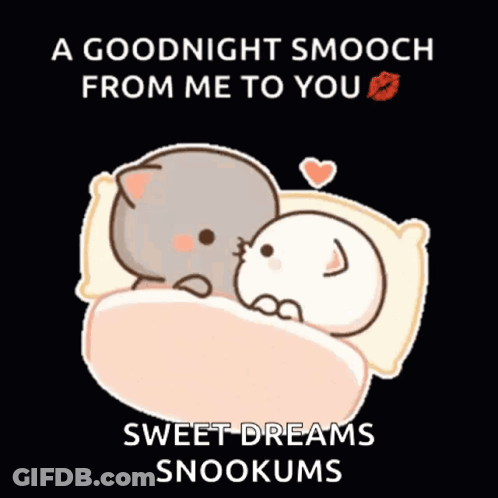 Goodnight Smooch Sweet Dreams Snookums Sticker GIF