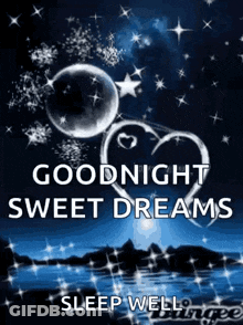 Goodnight Sweet Dreams Heart Bubbles GIF