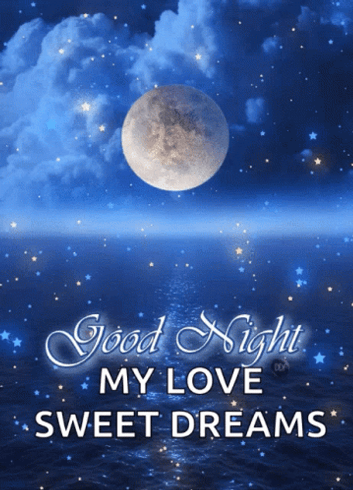 Goodnight Sweet Dreams My Love Sparkling Moon Night GIF