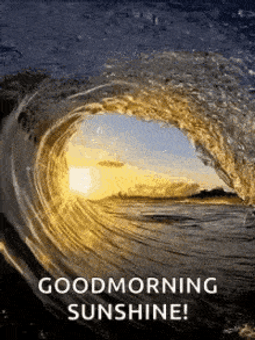 Goof Morning Sunshine Beach Big Wave GIF