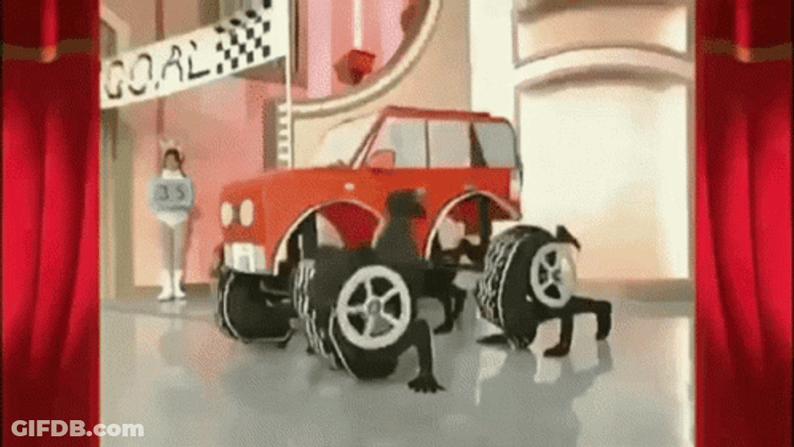 Goofy Ahh Cars Vehicle With Humans As Wheels GIF