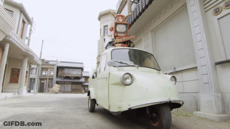 Goofy Ahh Cars White Vehicle With Three Wheels GIF