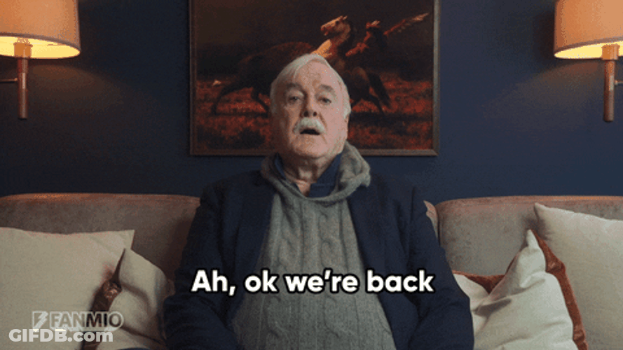 Goofy Ahh We're Back John Cleese Meme GIF