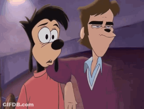 Goofy And Man Making Funny Faces GIF