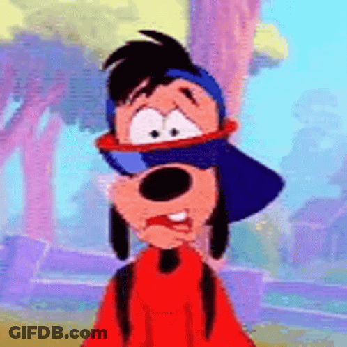 Goofy Cartoon Character In Blue Hat GIF