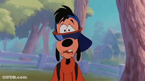 Goofy Cartoon Character In Blue Hat GIF