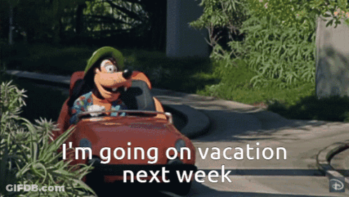 Goofy Driving Car Saying Going On Vacation GIF