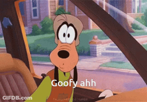 Goofy From Mickey Mouse Is Driving A Car And Says Goofy Ahh GIF