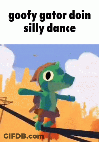 Goofy Gator Doin Silly Dance On Tightrope GIF