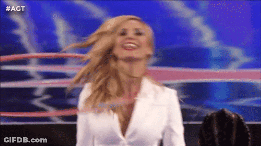 Goofy Heidi Klum Hula Hoop GIF