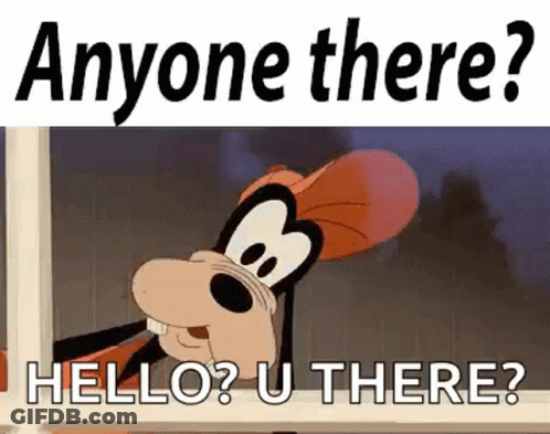 Goofy Is Peeking Out Of A Window And Says `` Anyone There ? Hello ? U There ? '' GIF