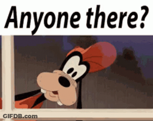 Goofy Looking Out Window Anyone There GIF