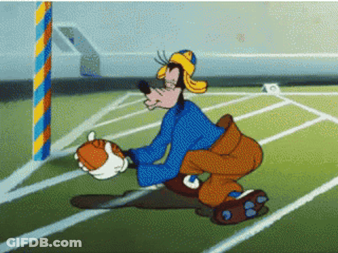 Goofy Loving Football Kickoff GIF