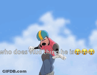 Goofy Riding Skateboard Saying Who Does Vlud Thing He Is GIF