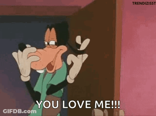Goofy Saying You Love Me GIF