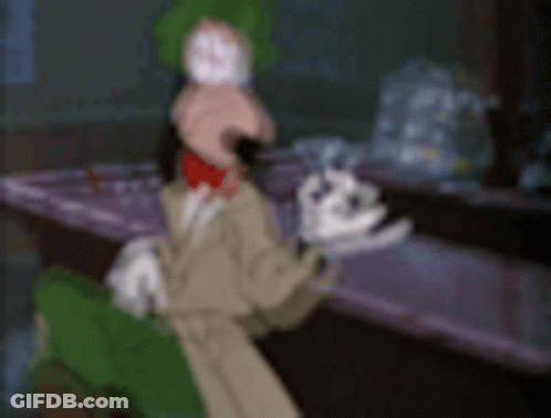 Goofy Sitting At Bar Holding Coffee GIF