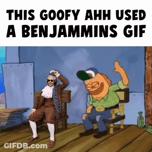 Goofy Spongebob With Benjamin Money GIF