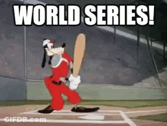 Goofy Swinging Baseball Bat World Series GIF