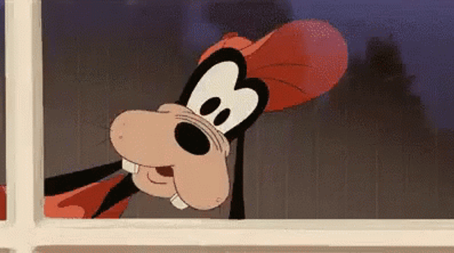 Goofy Using Binoculars To Search For Something GIF
