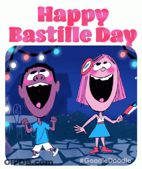 Google Doodle Happy Bastille Day GIF
