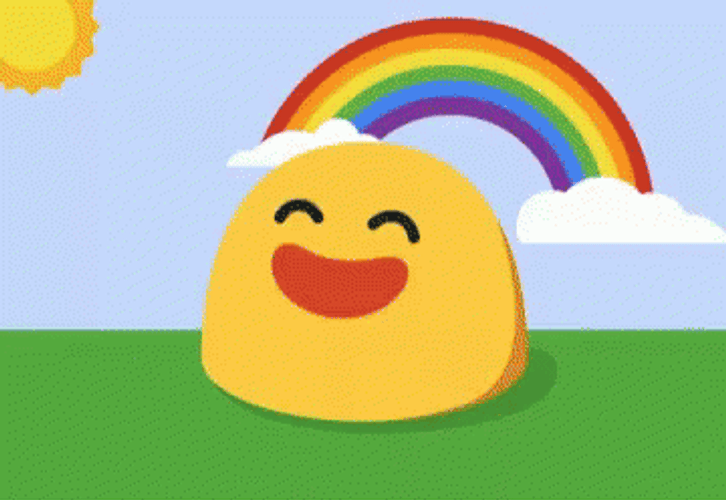Google Hangouts Happy Emoji Rainbow GIF