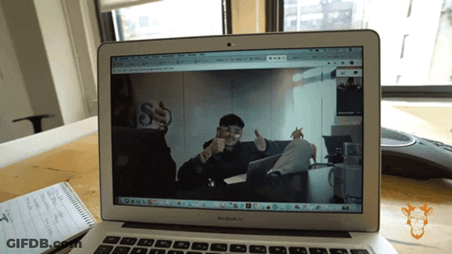 Google Hangouts Home Office Thumbs Up GIF