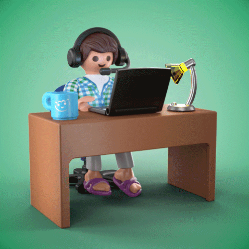 Google Hangouts Playmobil Work From Home GIF
