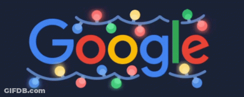 Google Logo Decorated With Christmas Lights GIF