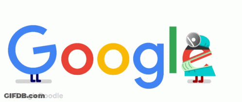 Google Logo Man Holding Speaker And Hearts GIF