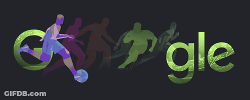 Google Logo Soccer Player Dribbling Ball GIF