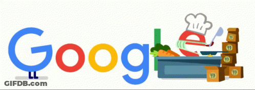 Google Logo With Chef Hat And Heart GIF