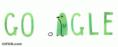 Google Logo With Fox And Frog GIF
