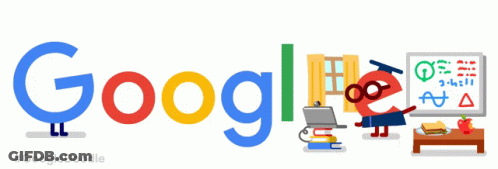 Google Logo With Heart And Teacher GIF