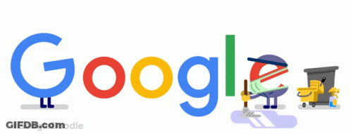 Google Logo With Hearts And Bucket GIF
