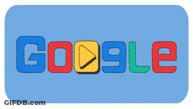 Google Logo With Play Button GIF
