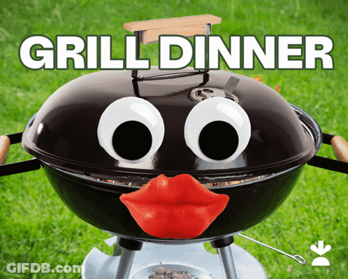 Googly Eyes Grill Red Mouth Saying Grill Dinner GIF