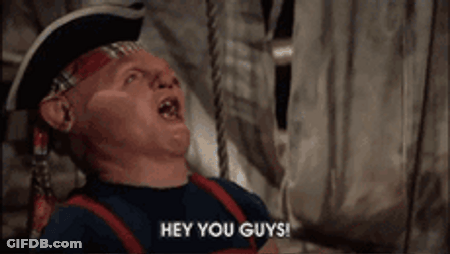 Goonies Hey You Guys Sloth Waiting Down Here GIF