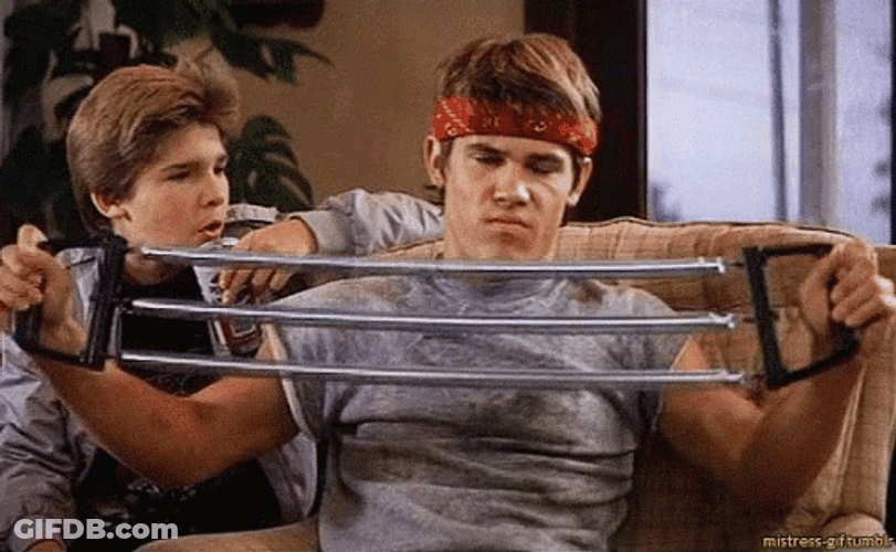 Goonies Josh Brolin Stretching Arms GIF