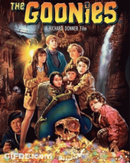 Goonies Poster In Glittering Treasure GIF