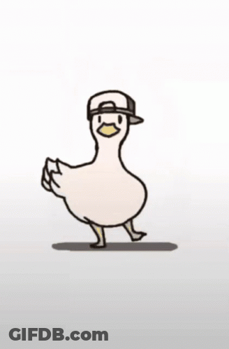 Goose In Sunglasses Next To Duck With Drink On Float GIF