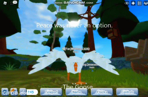 Goose In Video Game Peace Was Never An Option GIF