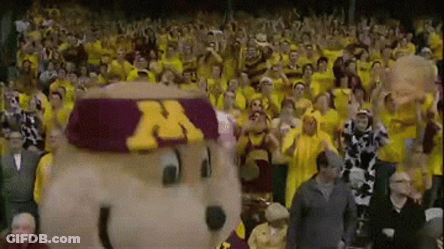 Gophers Mascot Cheers For The Team GIF