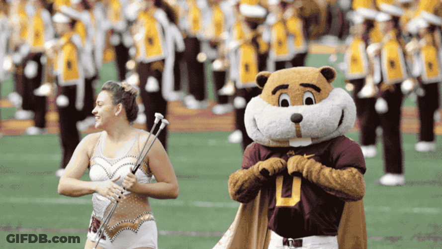 Gophers Mascot In High Spirit GIF
