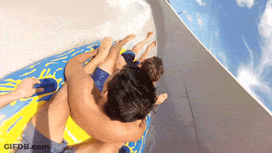 Gopro Shot Waterslide Guy Having Fun GIF
